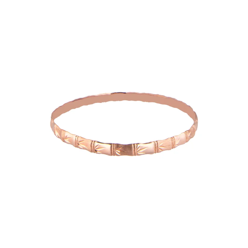 10K Rose Gold Bamboo Leaf Bangle | 5MM