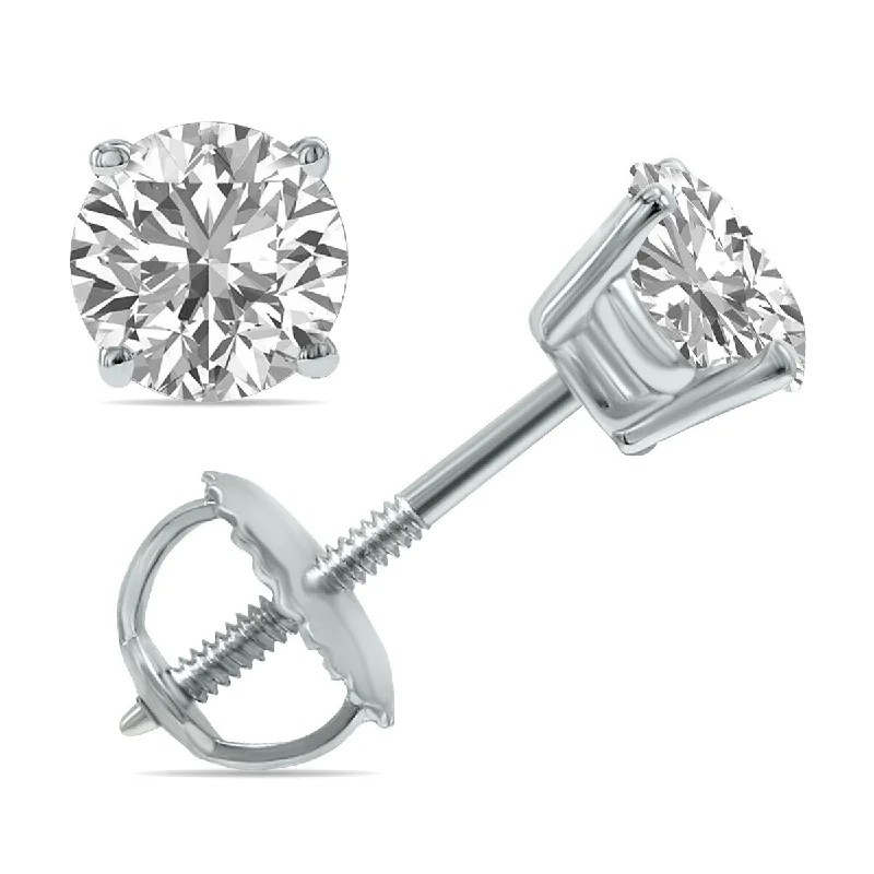 Marquee Lab Grown 1 Carat Total Weight Diamond Solitaire Earrings in 14K White Gold