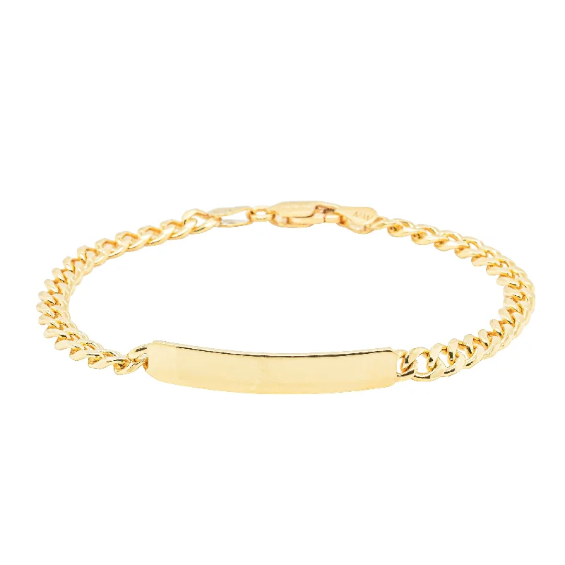 9ct Yellow Gold Curb Link ID Bracelet