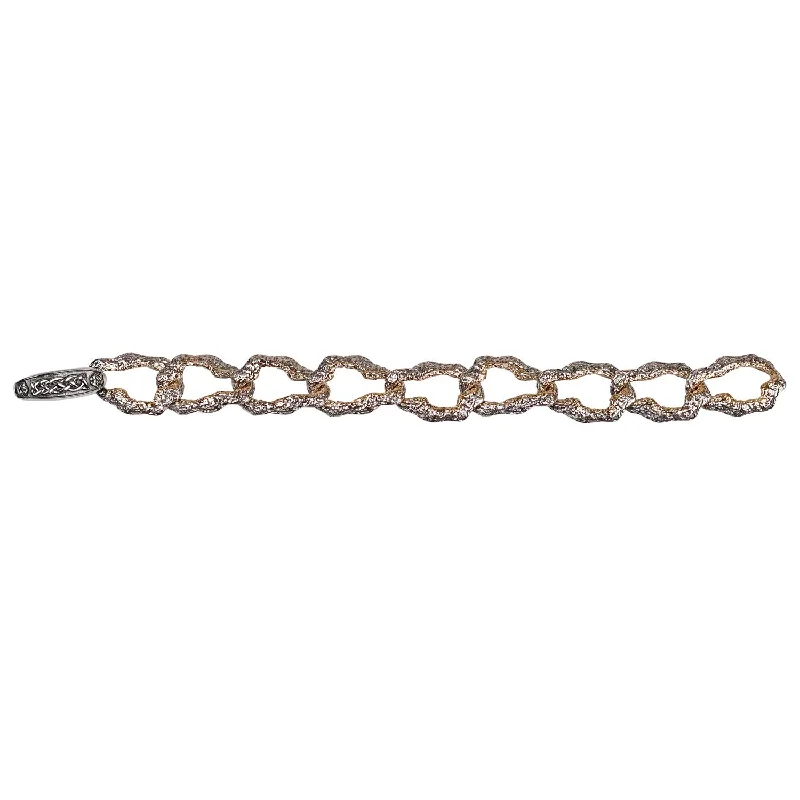 Silver and 10k Gold Organic Link Bracelet