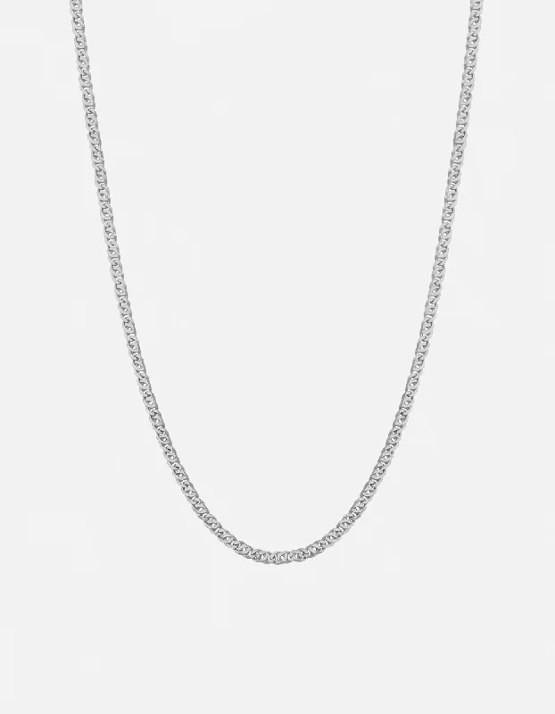 Track Chain Necklace, Sterling Silver