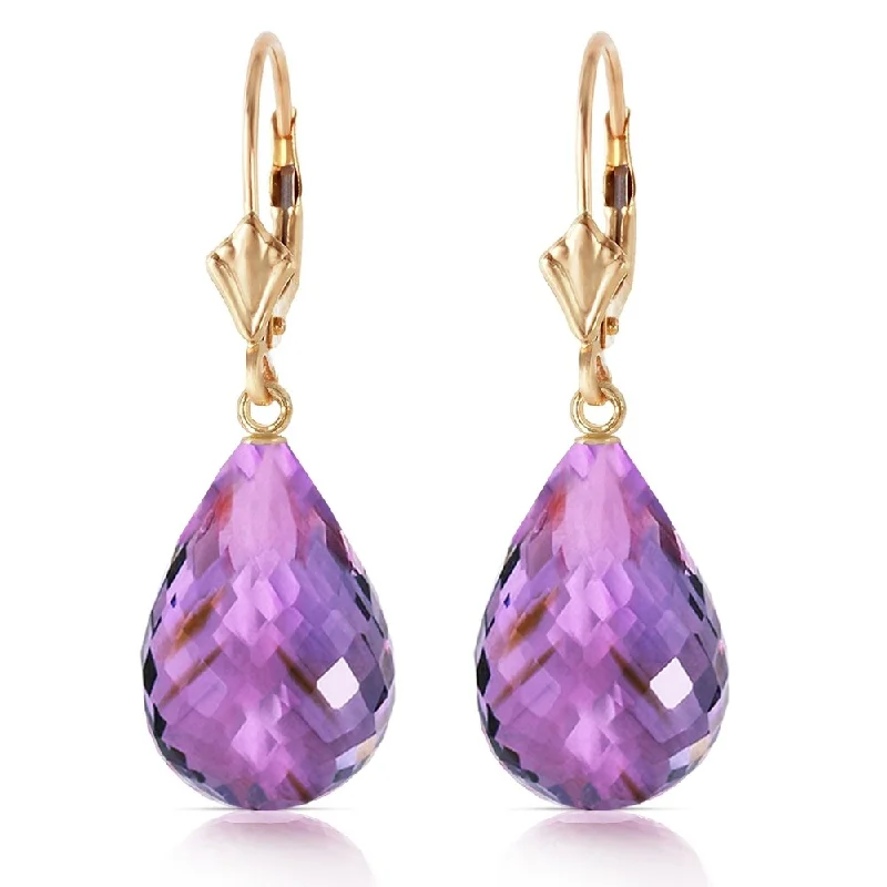 14 Carat 14K Solid Gold Loveliness Amethyst Earrings