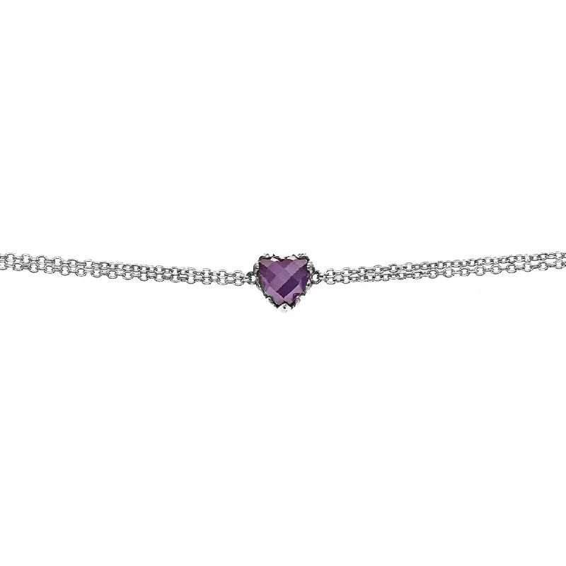 Stolen Girlfriends Club Love Claw Bracelet - Sterling Silver & Dark Amethyst