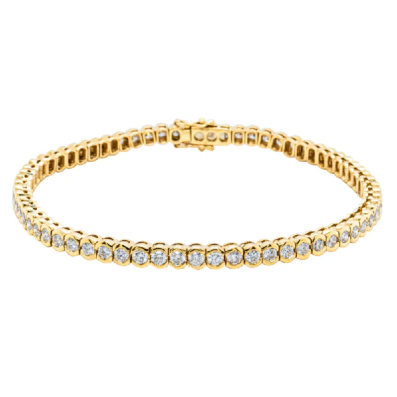 18ct Yellow Gold 3.90ct Diamond Tennis Bracelet