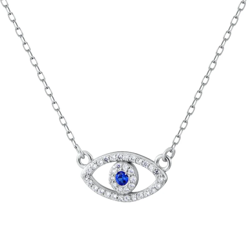 Crystal Pave Evil Eye Chain Choker Necklace