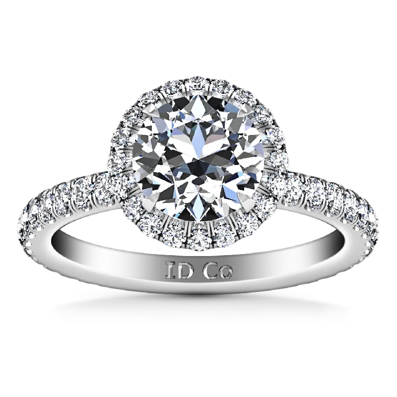 Halo  Engagement Ring Clayton 14K White Gold