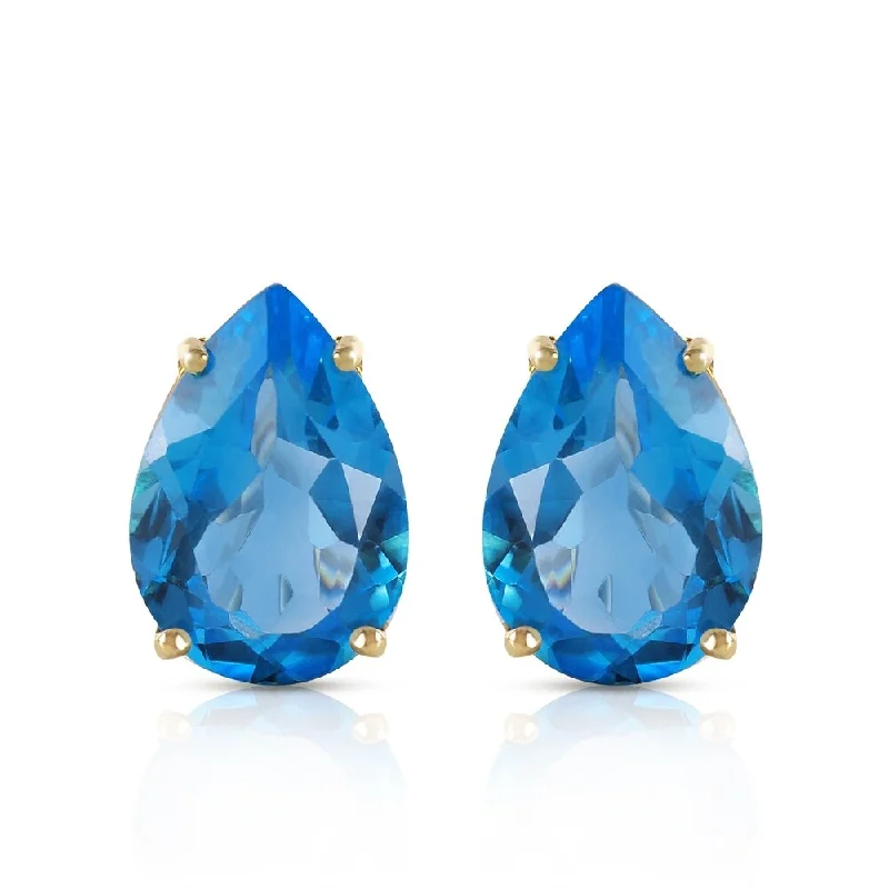 10 CTW 14K Solid Gold Inspiration Blue Topaz Earrings