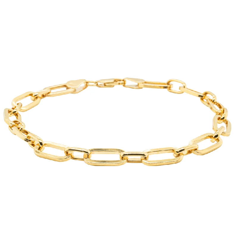 9ct Yellow Gold Paperclip Link Bracelet