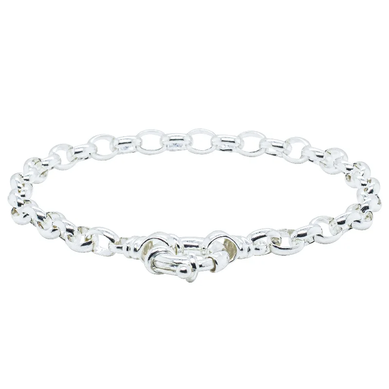 Sterling Silver Oval Belcher Bracelet