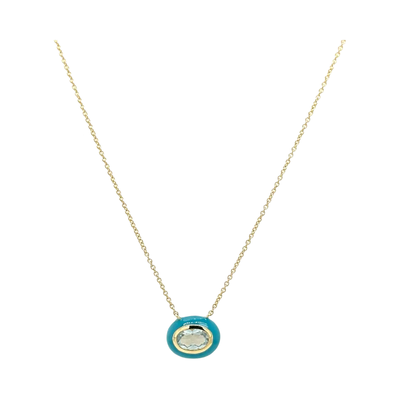 BLUE TOPAZ & TURQUOISE BUBBLE NECKLACE