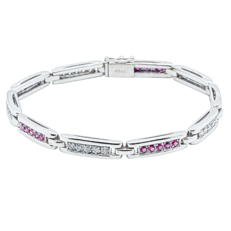 Deja Vu 18ct White Gold Ruby & Diamond Bracelet