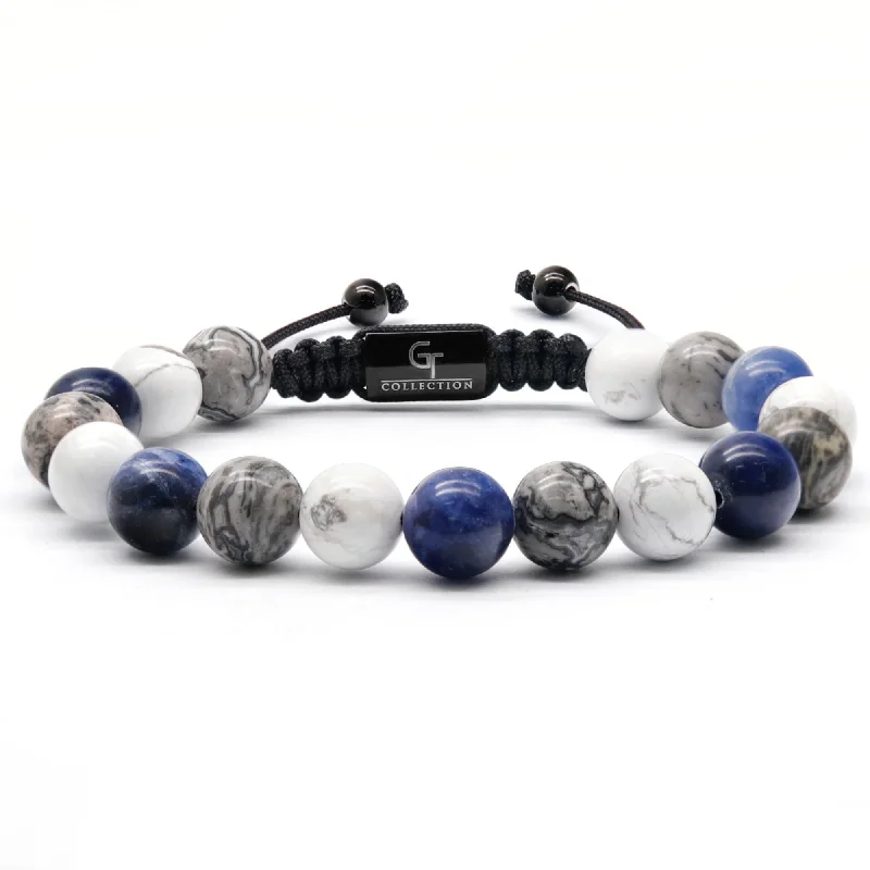 Men's Sodalite, Howlite, Jasper Beaded Bracelet