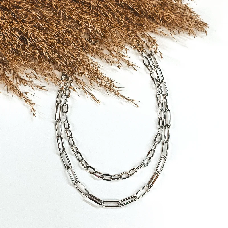 Your Go To Layered Chain Necklace in Silver