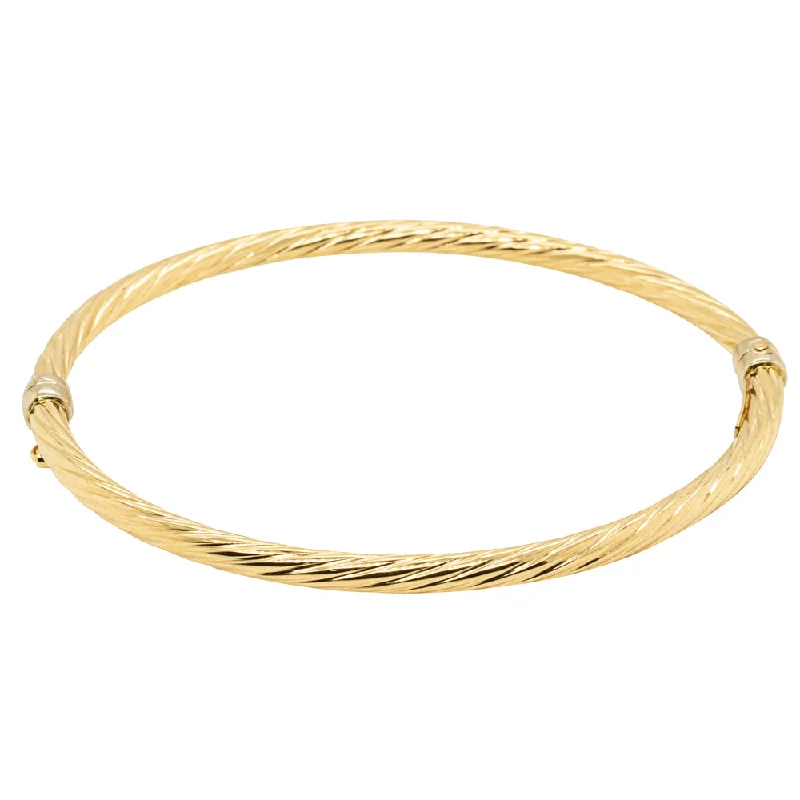 Deja Vu 18ct Yellow Gold Hinge Bangle