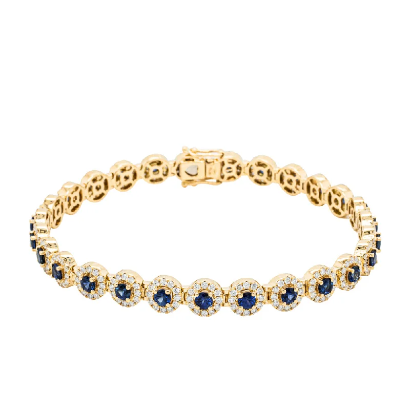 18ct Yellow Gold 3.72ct Sapphire & Diamond Eclipse Bracelet