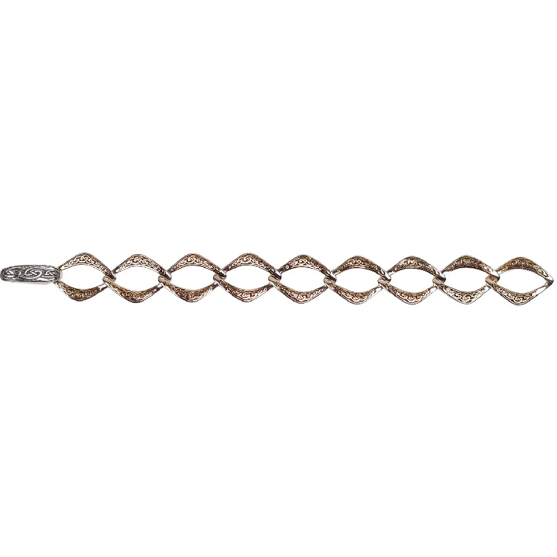 Silver and 10k Gold Celtic Knot Link Bracelet