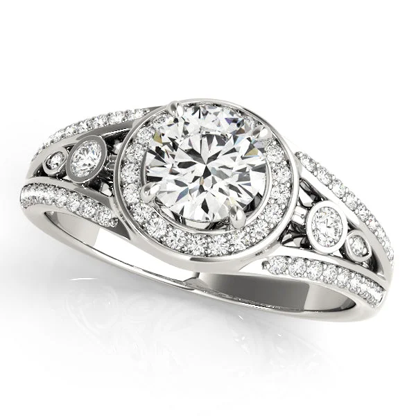 14K Halo Vintage Engagement Ring