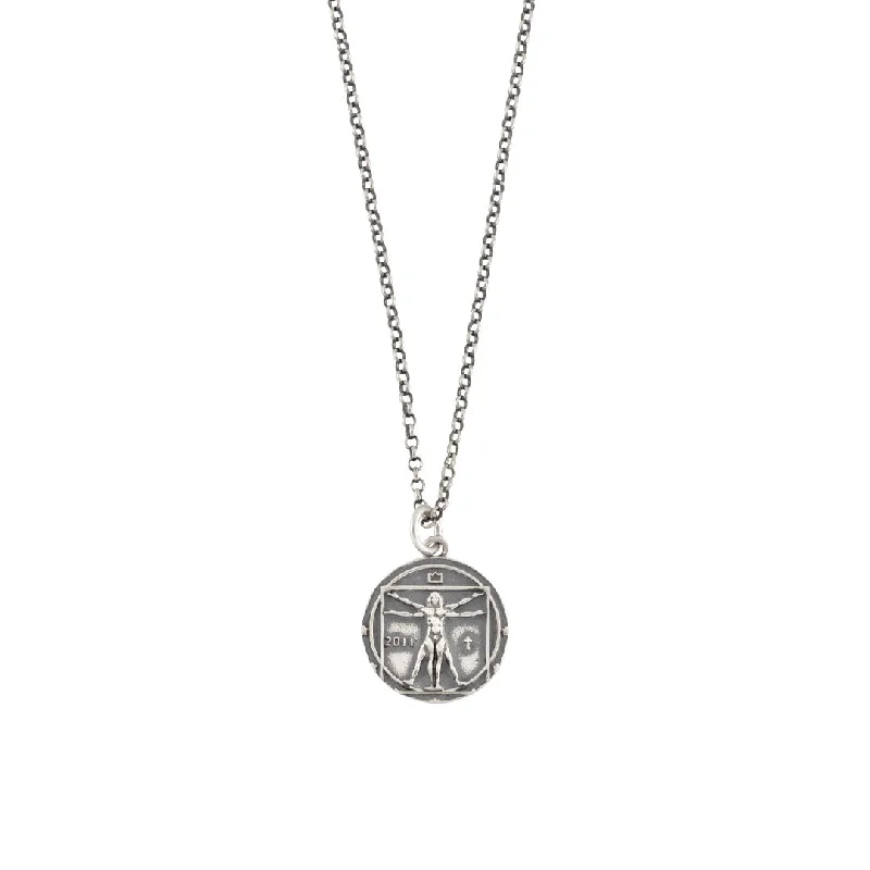 Silver Vitruvian Man Necklace