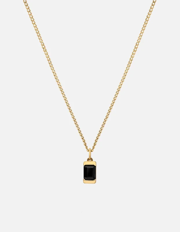 Valor Onyx Necklace, Gold Vermeil