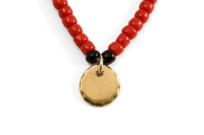 #094 - Necklace Amulet with japanese beads - GOLD