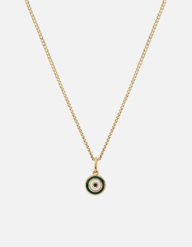 Ojos Necklace, Gold Vermeil/Green