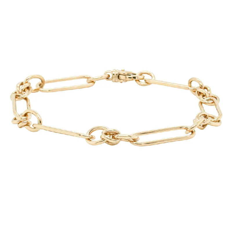 9ct  Yellow Gold Paperclip Link Bracelet