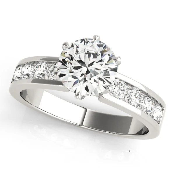 14K Single Row Channel Set Engagement Ring