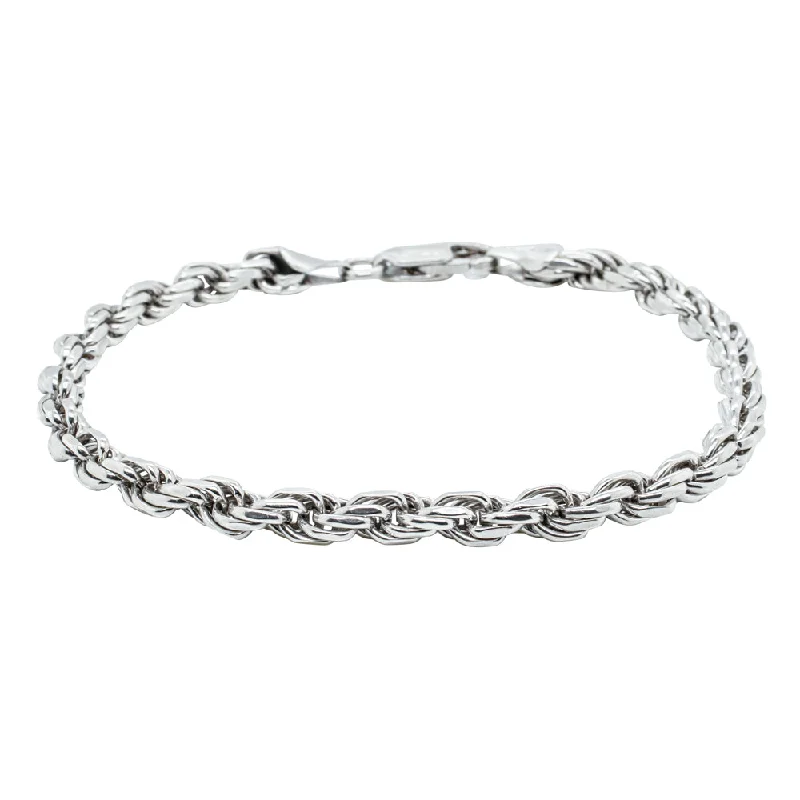 Deja Vu Sterling Silver Rope Link Bracelet